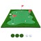 Green Golf Putting Green PP Rubber 3 Holes Complete Accessory Set Portable
